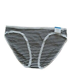 NWT JENNI Bikini Panty Size XL Striped W/ Lace Detail Cotton Blend